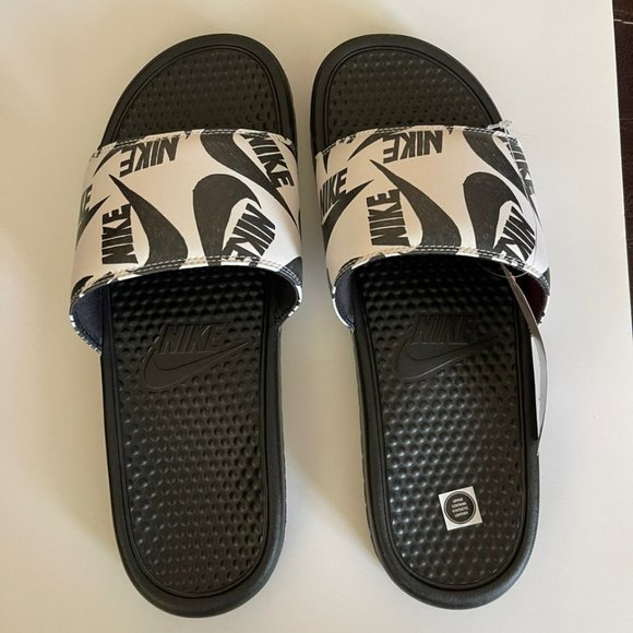 NIKE Benassi JDI Men\'s Slide Sandals, Black/White, Size US 12 main image 6